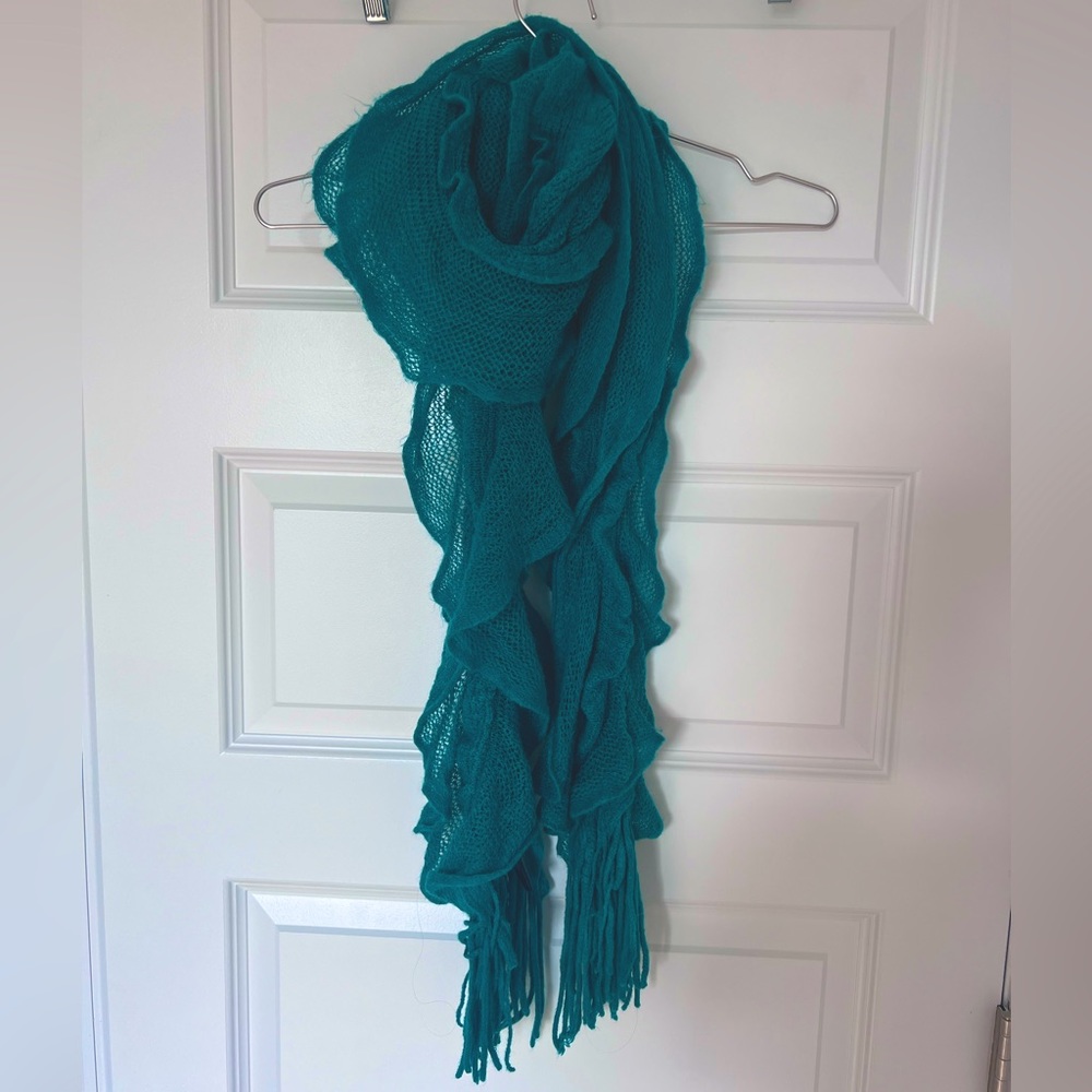 Teal Scrunchy Scarf